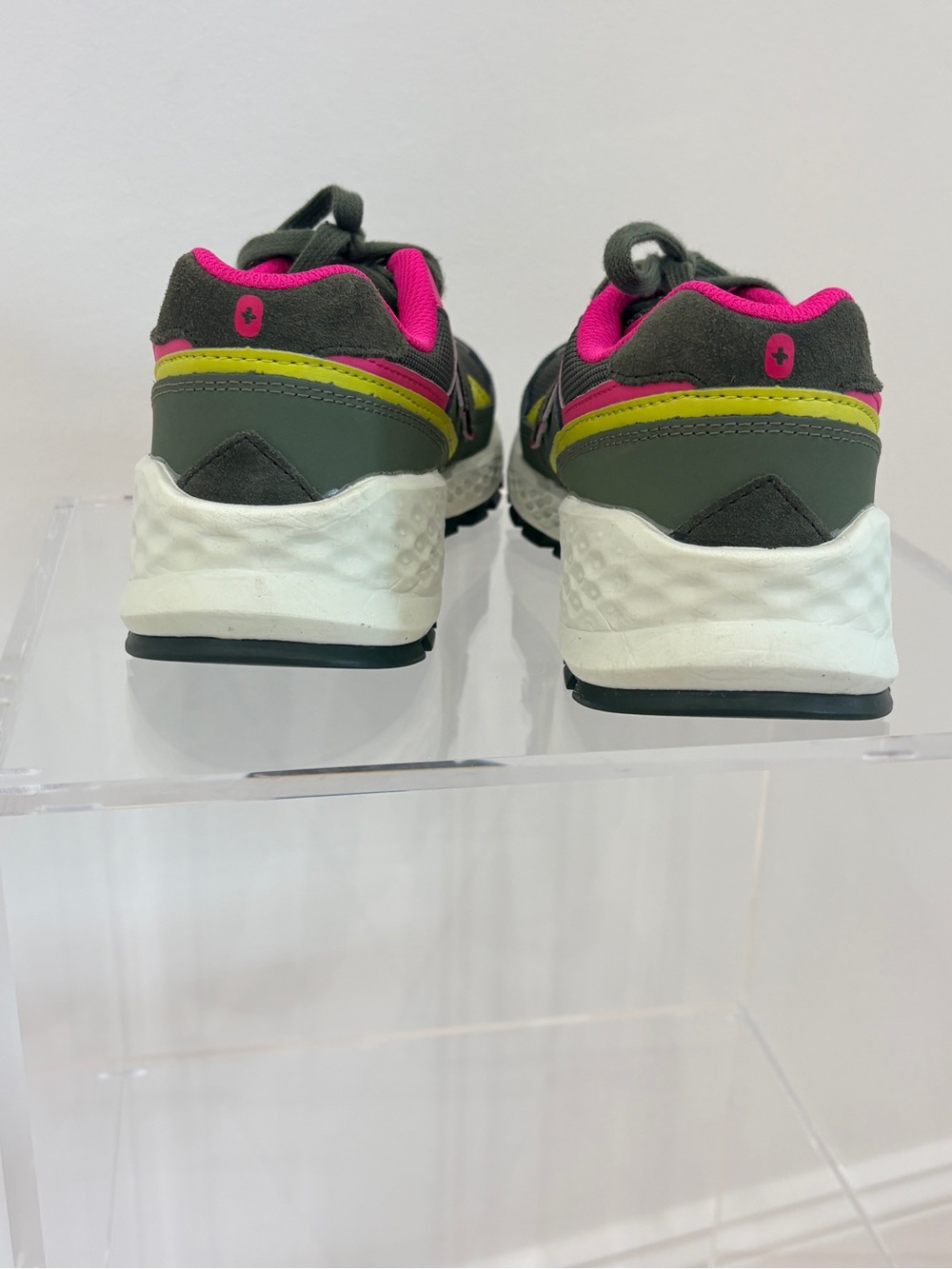 New Balance 574 FIGS Collab in Olive Green, Hot Pink & Yellow Women's Sneakers - Picture 13 of 14